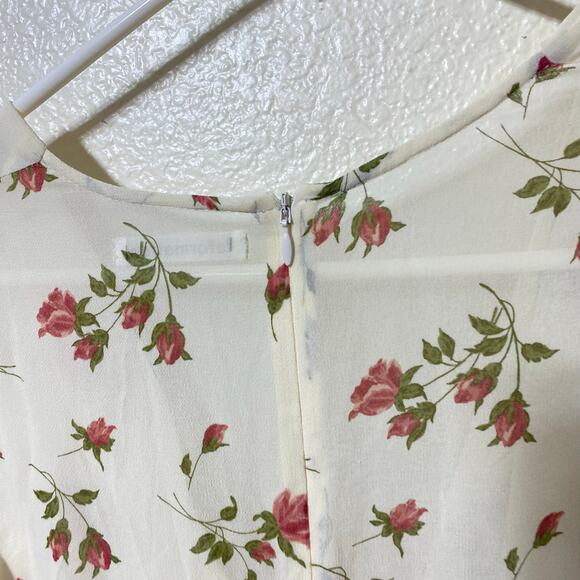Reformation Laurelei Mini Dress Ivory Floral Size 2 - Picture 12 of 12